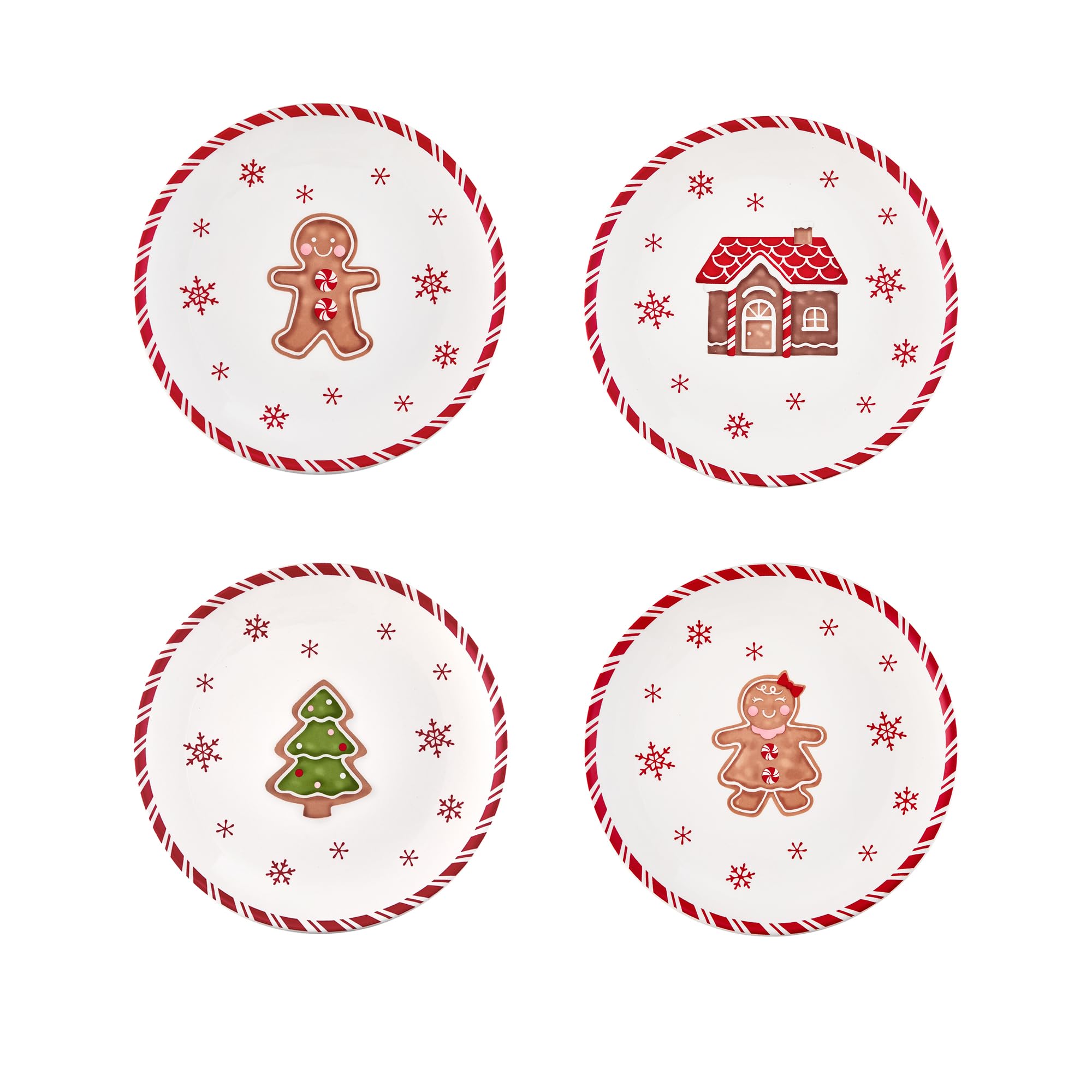 Bico gingerbread man salad plate with festive holiday design.