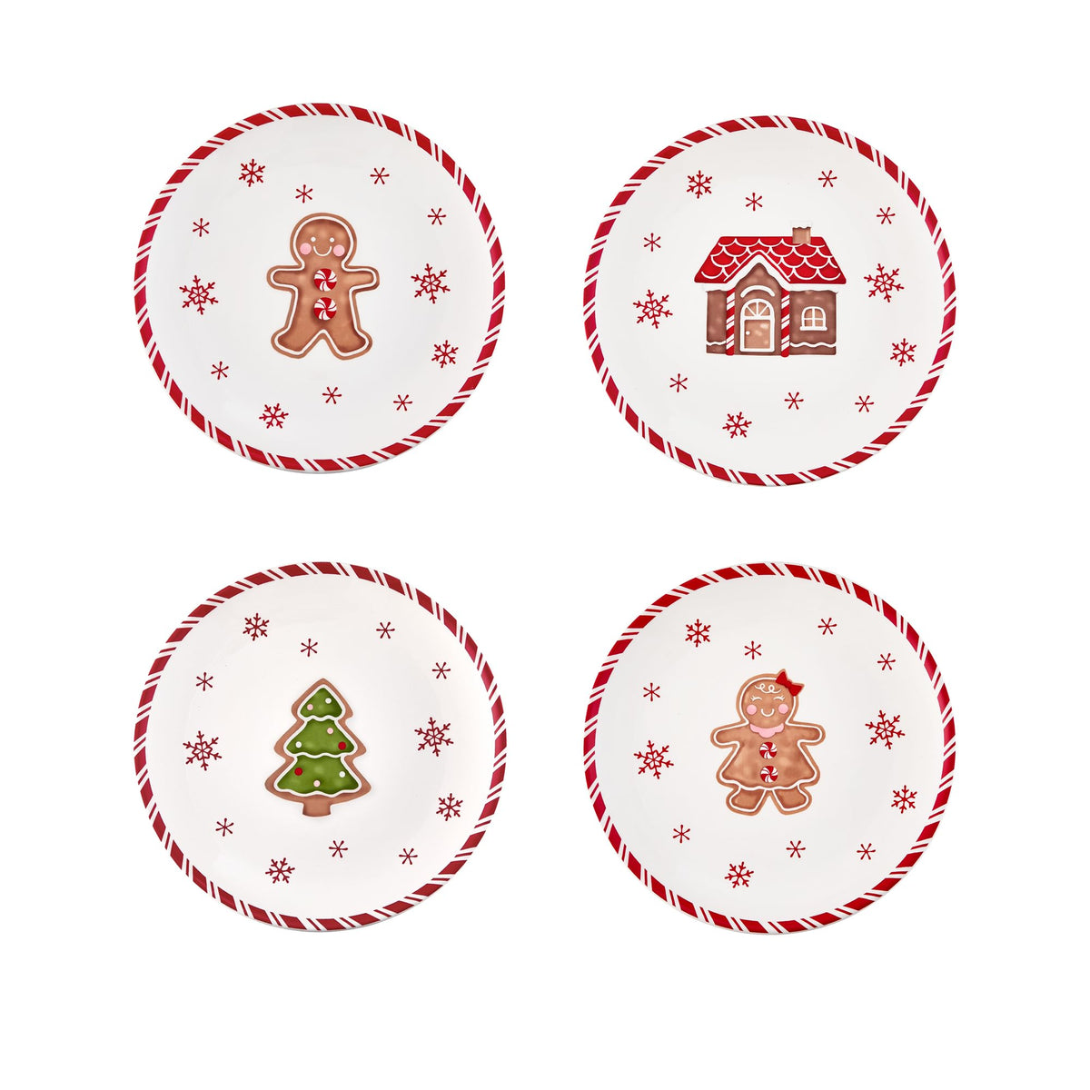 Bico gingerbread man salad plate with festive holiday design.