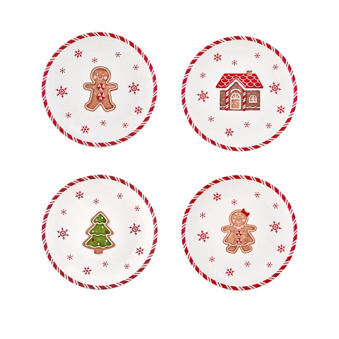 Bico gingerbread man salad plate with festive holiday design.