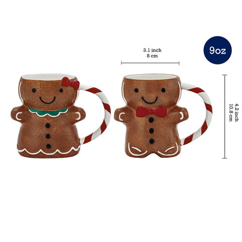 Bico hand-painted Gingerbread Man mug detail adds cozy charm to hot drinks.