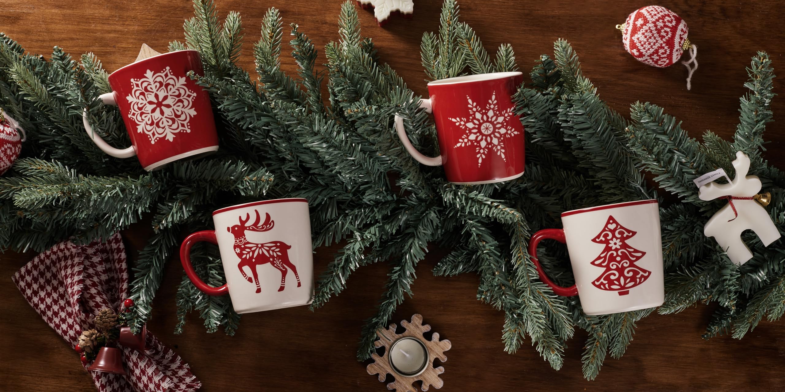 Bico Holly Jolly mug 18oz capacity for coffee or hot chocolate