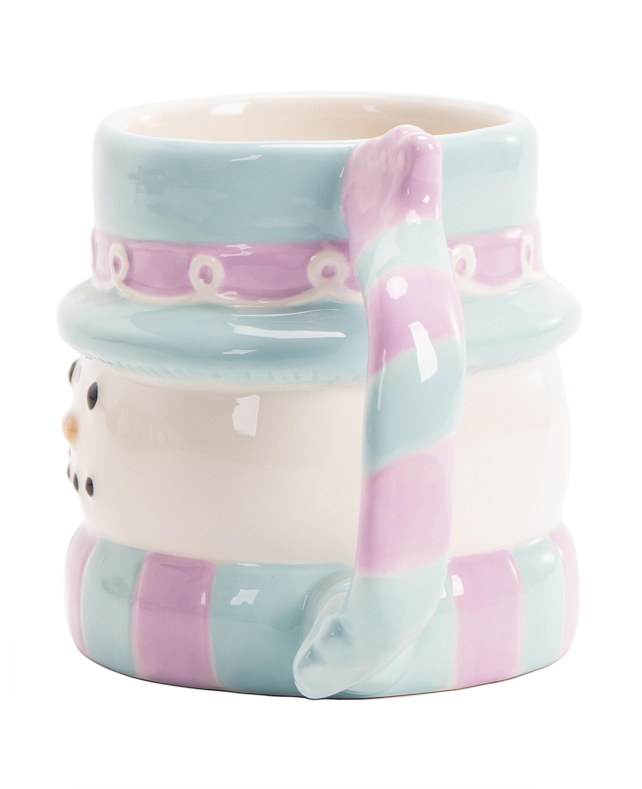 Shiny glossy finish on the Bico Snowman ceramic mug.