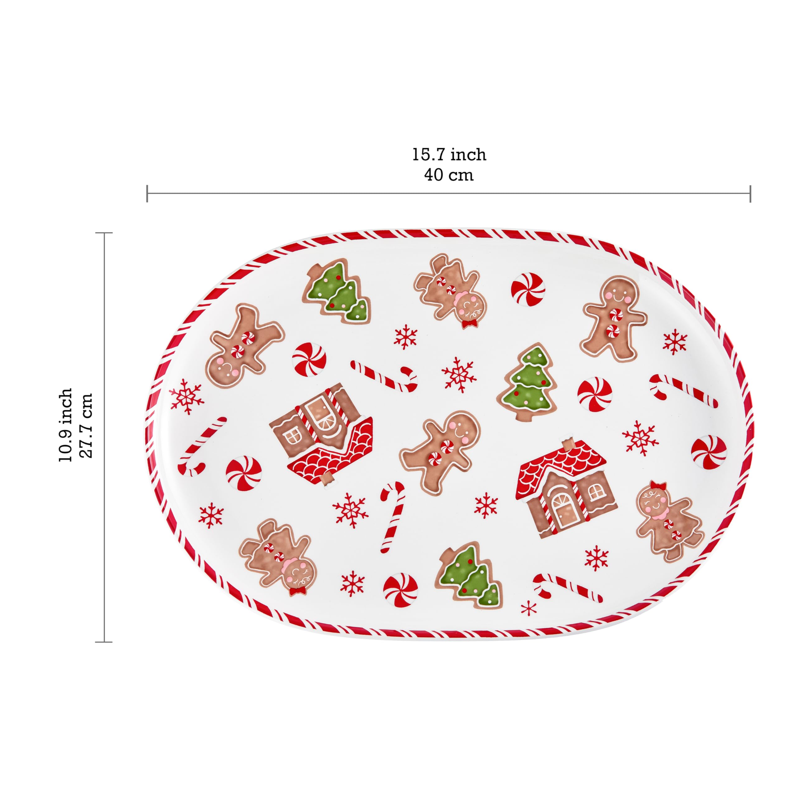 Bico 12-inch oval ceramic platter ideal for appetizers and salads