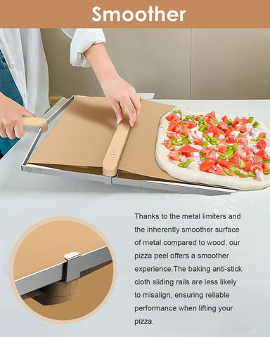 Detachable wood handle on the Biconimi peel for easy storage.