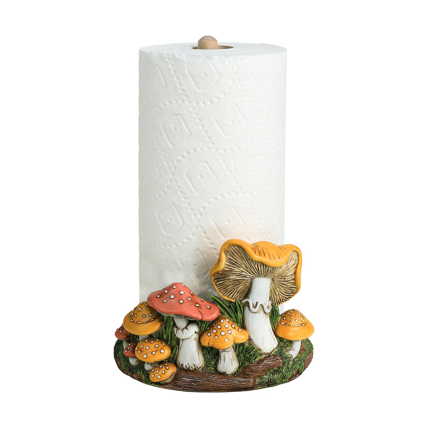 Bicuzat cute retro mushroom pattern paper towel holder adds playful charm to any counter.