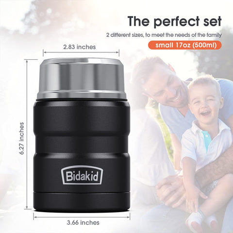 Bidakid wide-mouth opening simplifies filling and cleaning after meals.