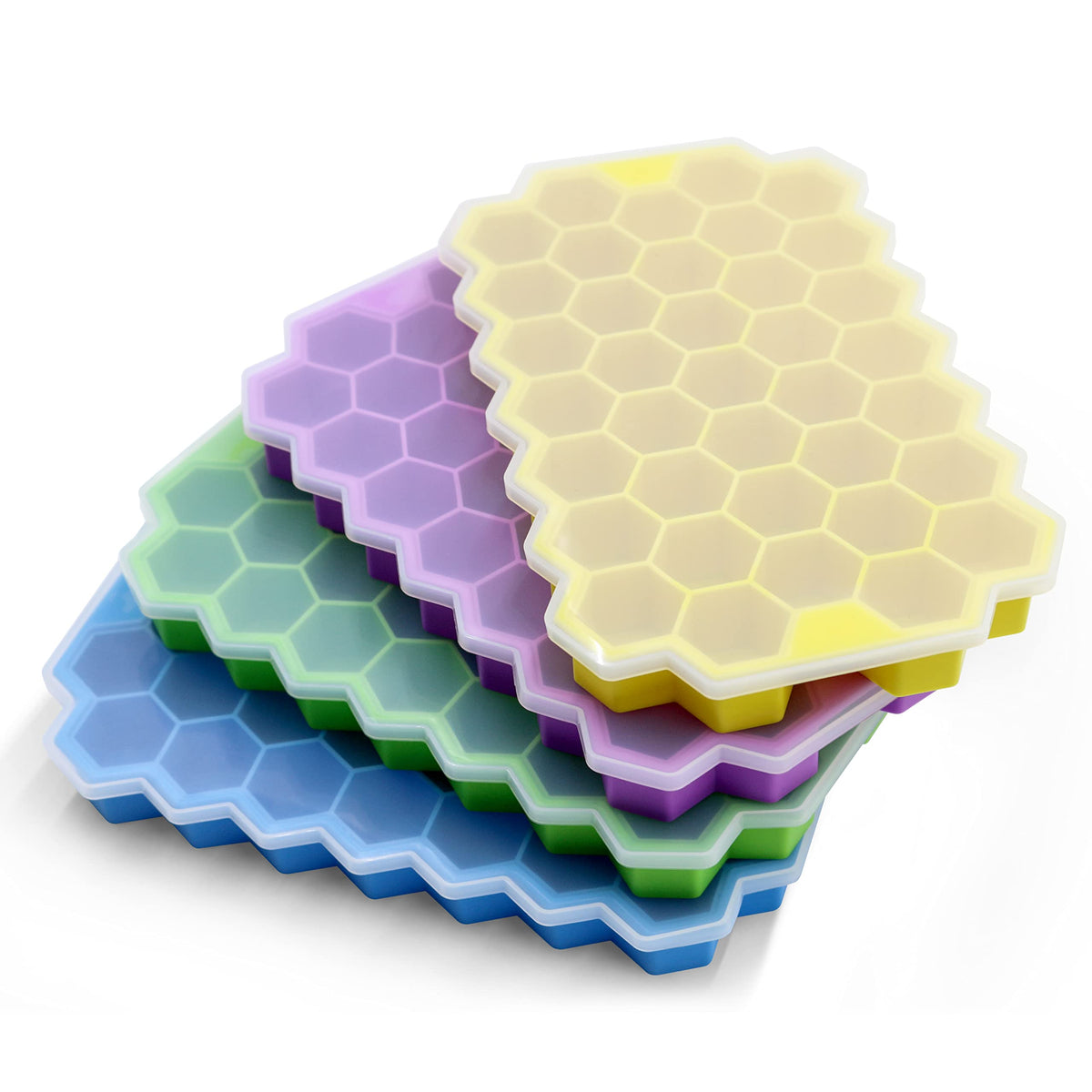 Bidful 37-grid ice cube tray with lid ready for compact, fast-freezing cubes