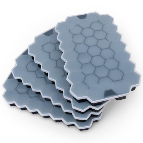Bidful silicone ice tray with lid, compact 37-grid design for freezer storage.