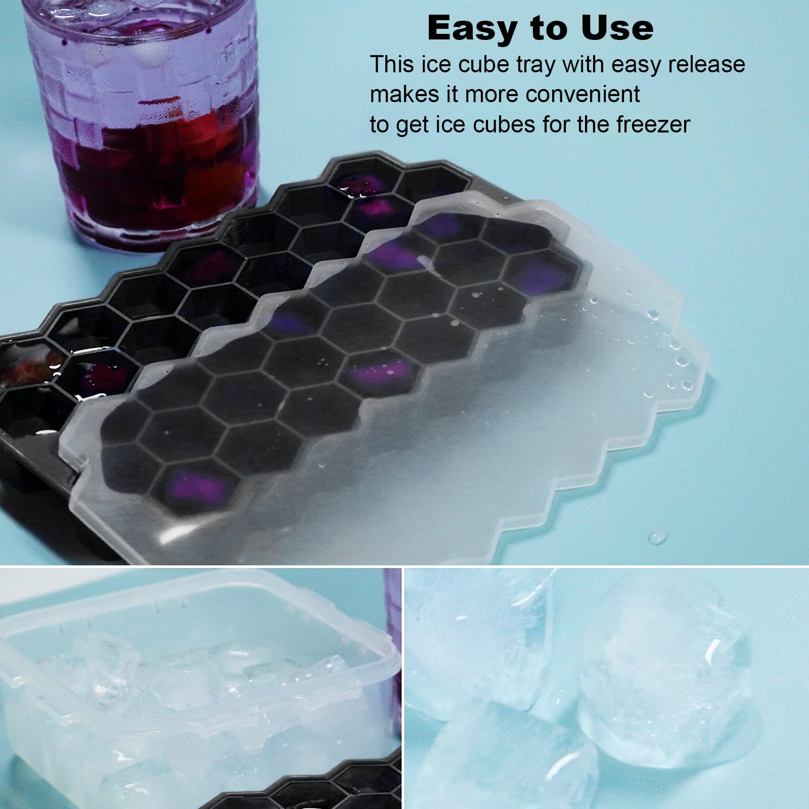 Bidful lid prevents odor transfer and keeps ice fresh in the freezer.