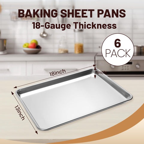 BIEAMA 6-pack baking pan set ideal for batch baking in ovens