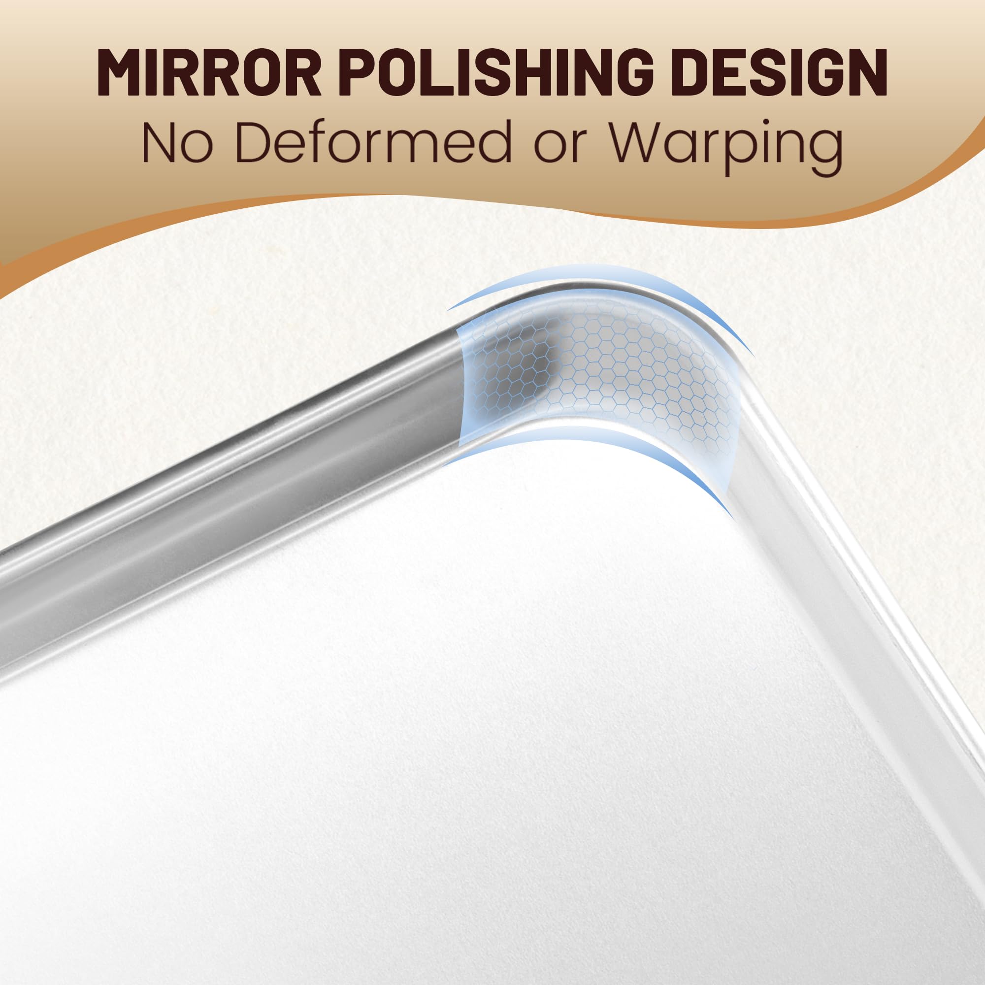 BIEAMA deep-edge baking sheet with a raised lip to contain juices