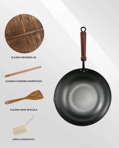 BIELMEIER Wok detailed hammer pattern design for grip and style