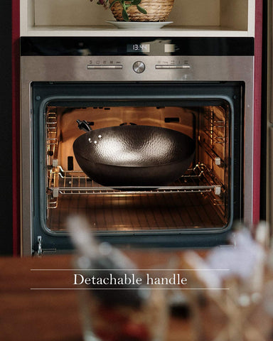 BIELMEIER Wok oven safe with removable handle up to 450F