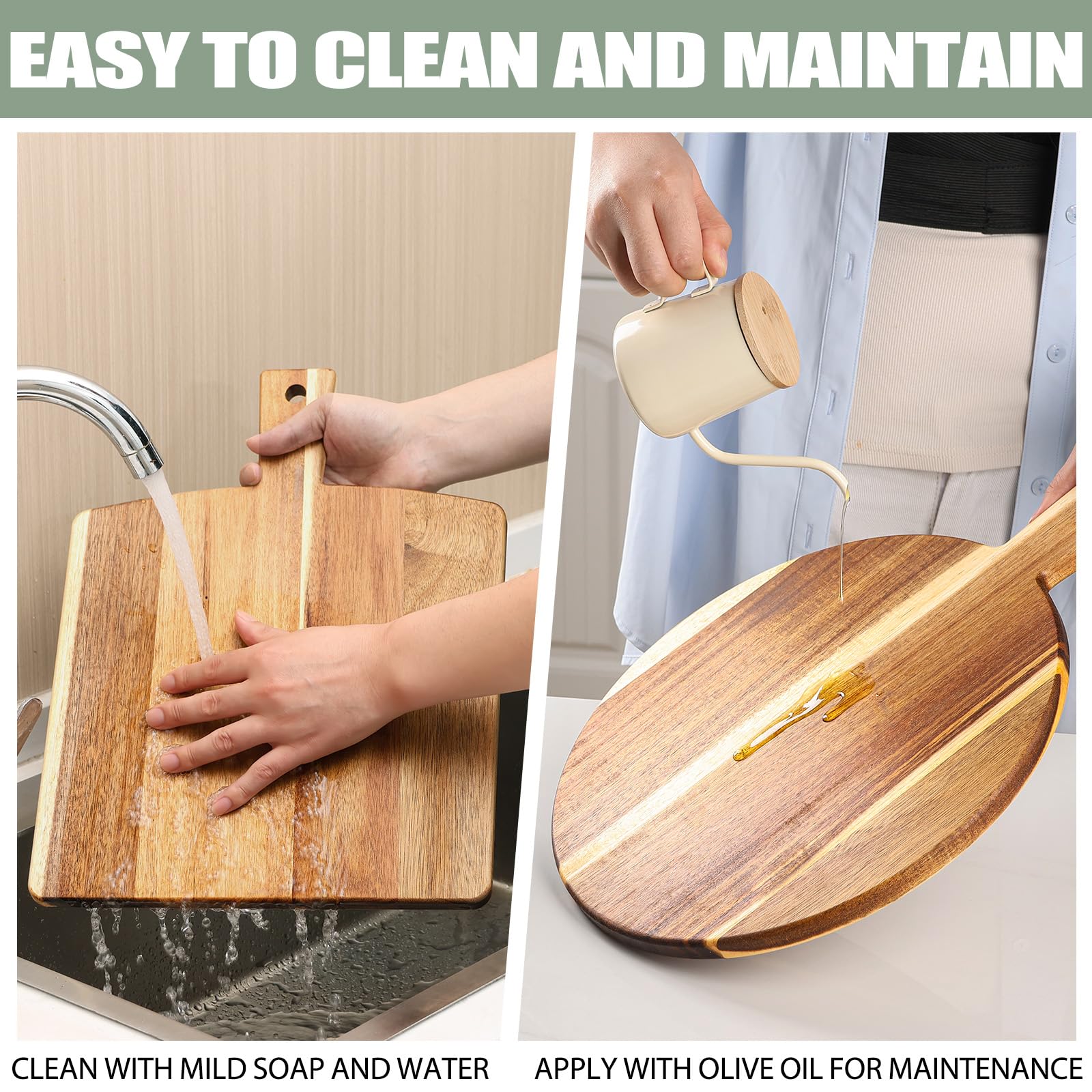 BIEOFFEI acacia wood care reminder, durable and warp-resistant with proper care