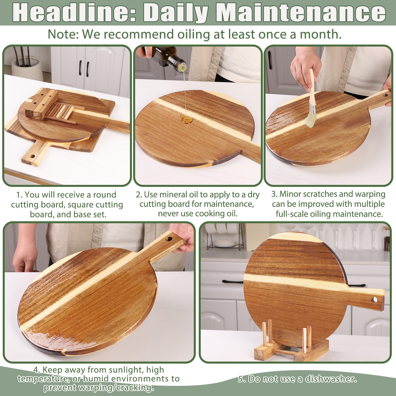 BIEOFFEI cutting board with stand keeps boards organized and ready