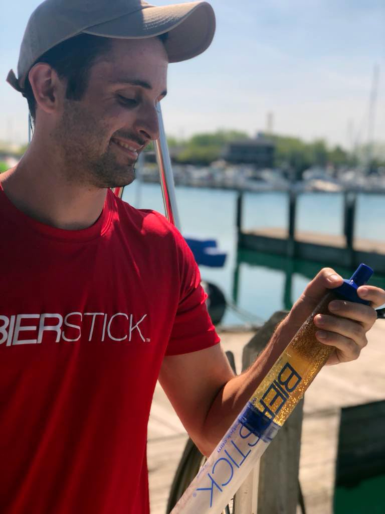 Bierstick compact-backpack-fit demonstrates discreet, travel-friendly party gear.