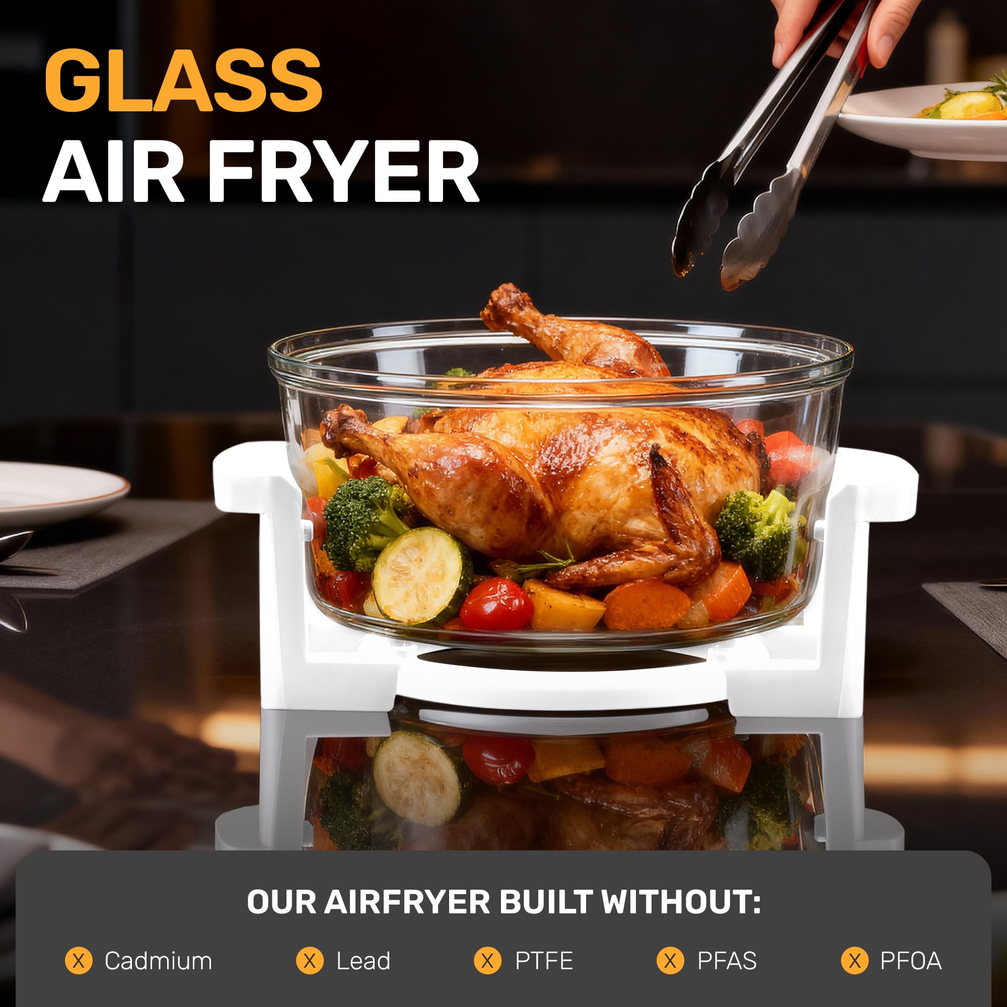 Big Boss halogen-convection-infrared tech delivers fast, even cooking.