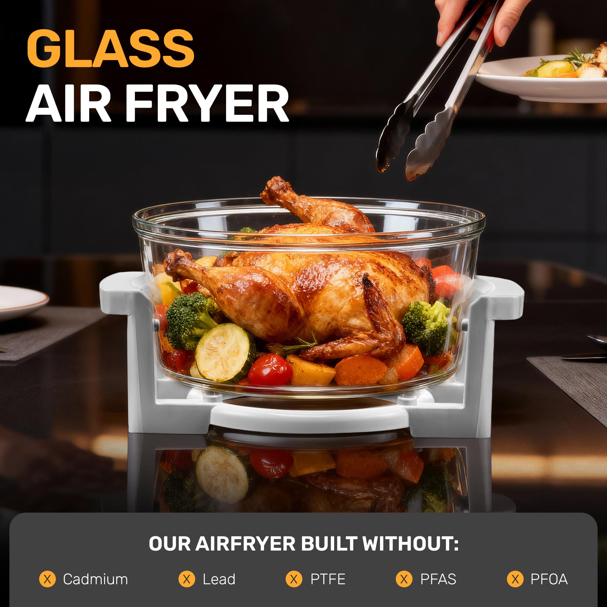 Big Boss 16Qt air fryer with 3-levels cooking station supports multitasking.