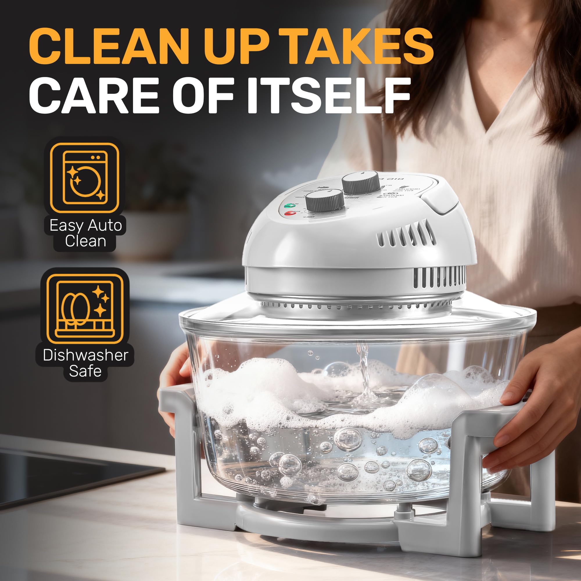 Big Boss automatic cleaning simplifies cleanup after cooking.