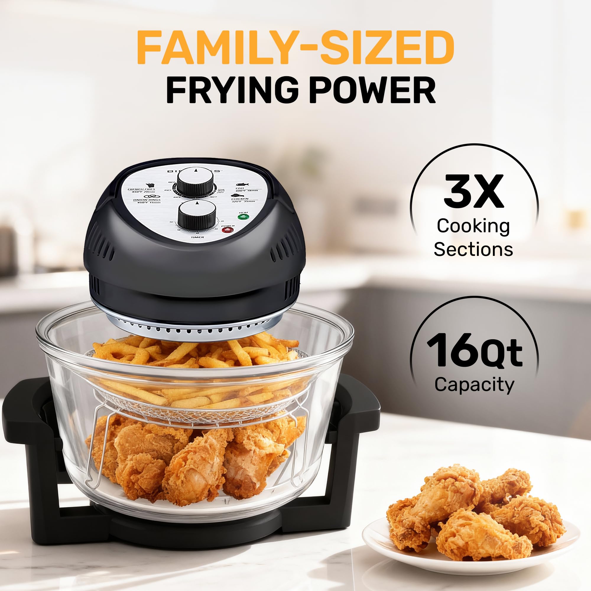Big Boss stainless steel racks ensure sturdy support and even air circulation.