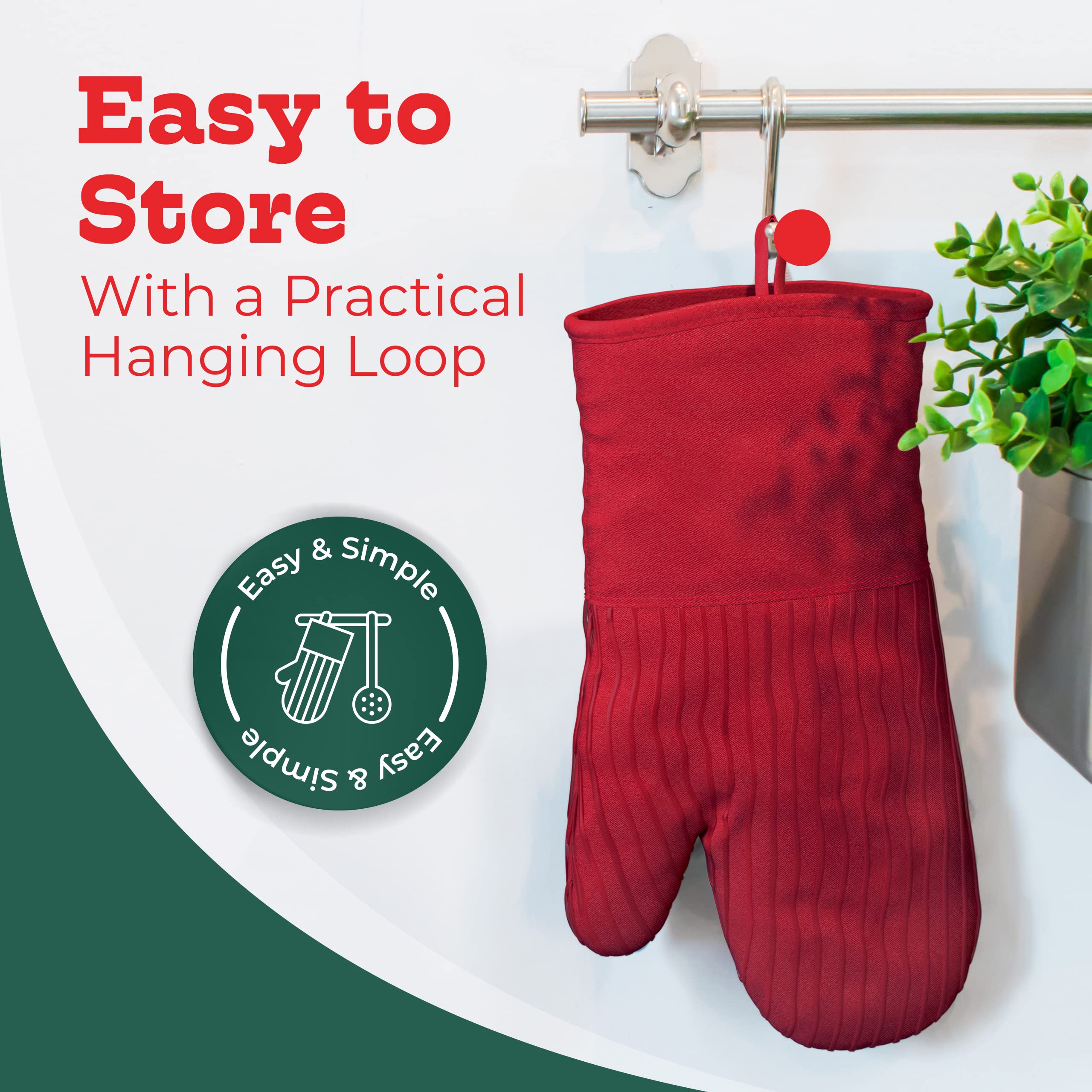 Big Red House machine washable oven mitts for easy cleaning.