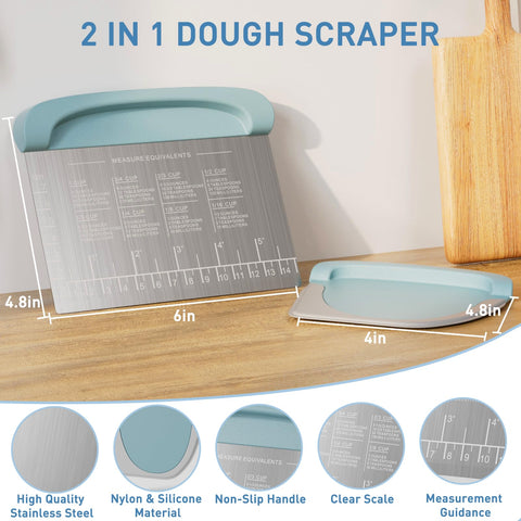 BIGFIT 2in1 Upgrade dough cutter for shaping, transferring, and slicing dough with ease.