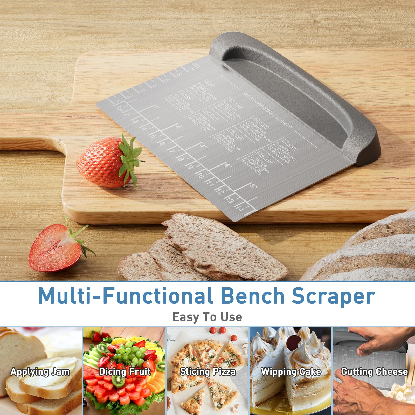 BIGFIT silicone bowl scraper demonstrating heat resistance up to 400°F.