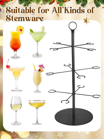 Biggun cocktail tree stand three tiers showcases space for 12 glasses at events
