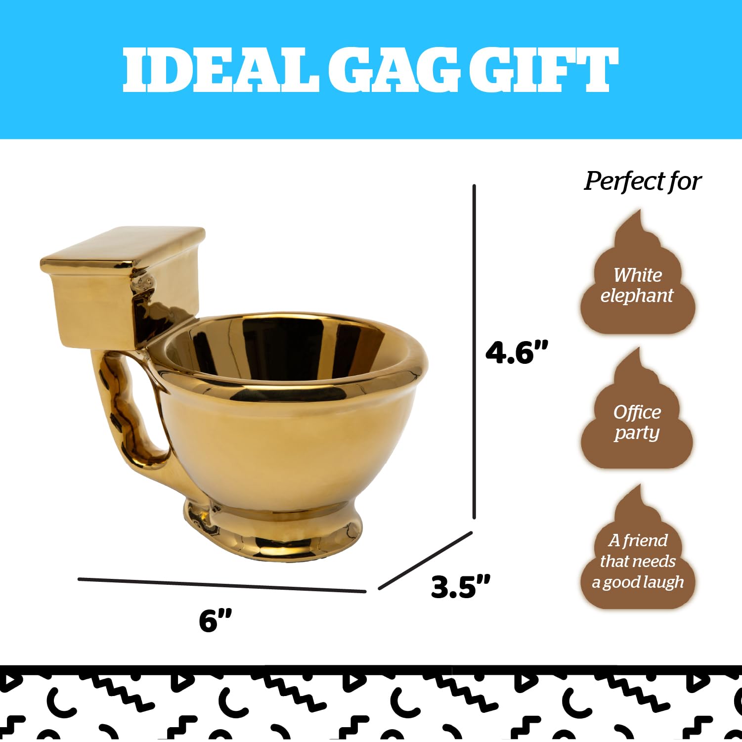 BigMouth Inc Golden Toilet Mug gift packaging ready for humor lovers