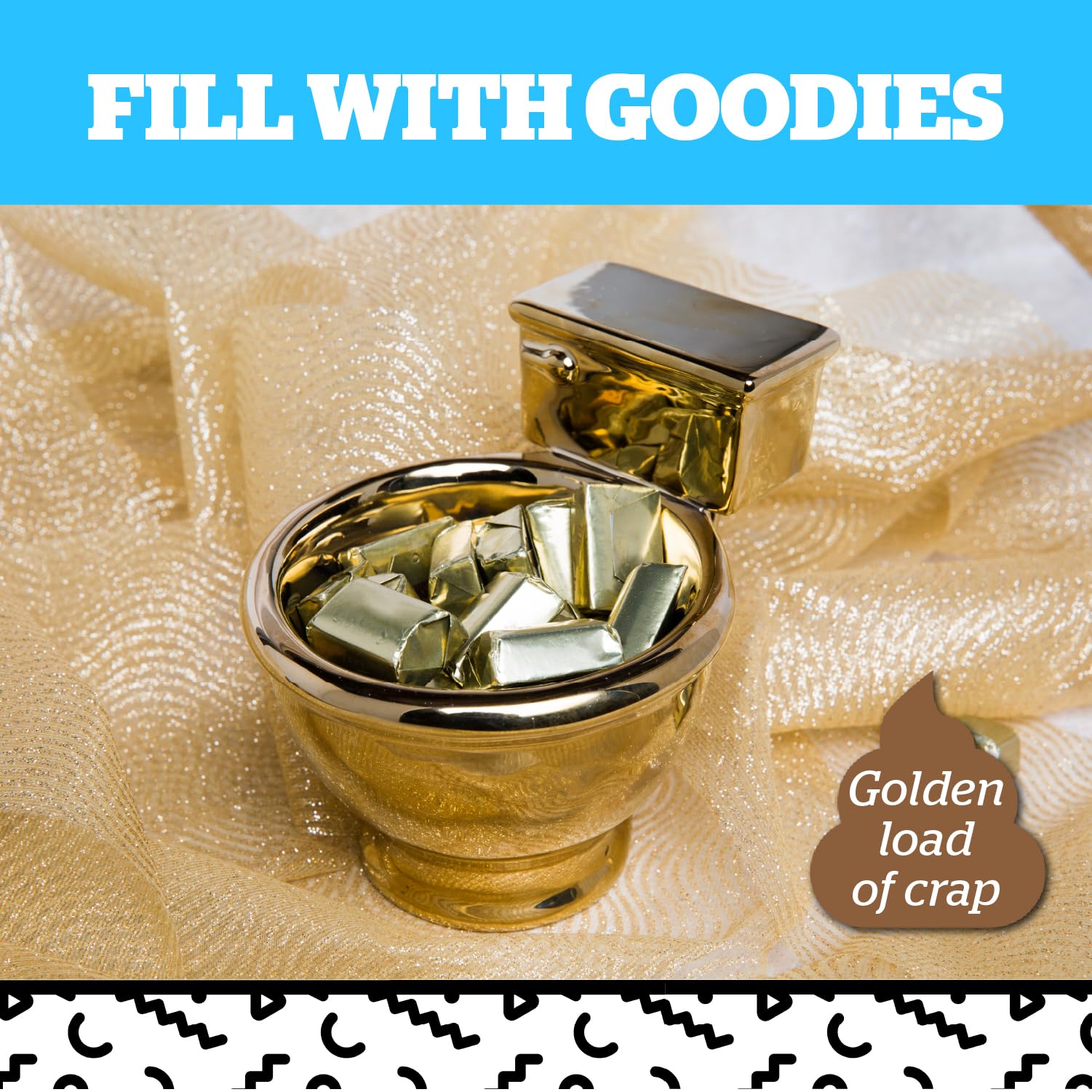 BigMouth Inc Golden Toilet Mug on office desk-friendly gag gift option