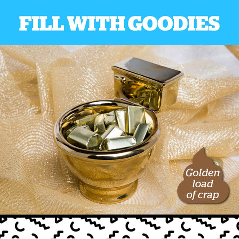BigMouth Inc Golden Toilet Mug on office desk-friendly gag gift option
