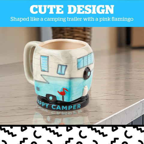 BigMouth Inc Happy Camper mug steaming with warm beverage detail