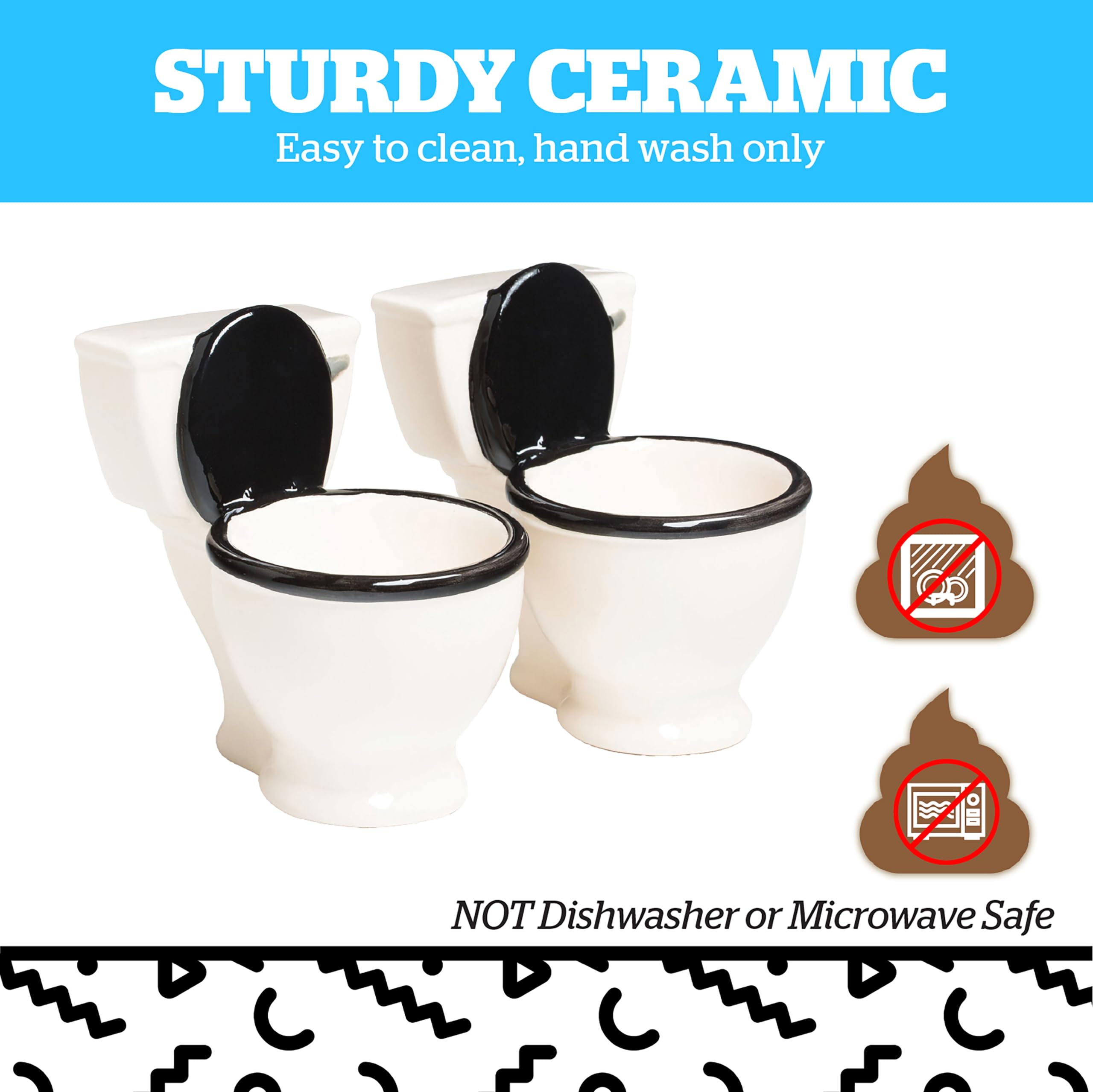 BigMouth Inc toilet shot glasses shown with jello shots for party games