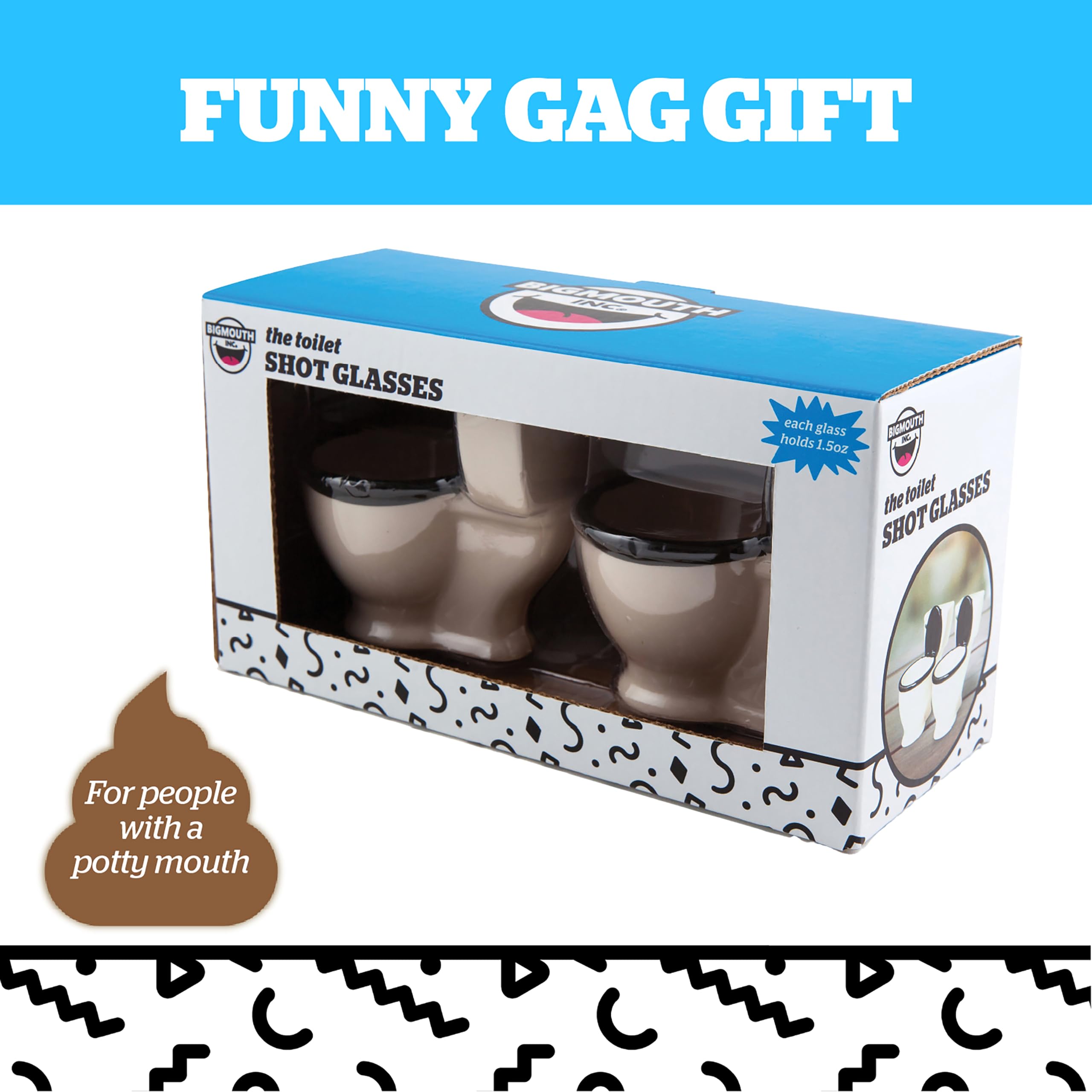 BigMouth Inc toilet shot glasses set adds bachelor party humor
