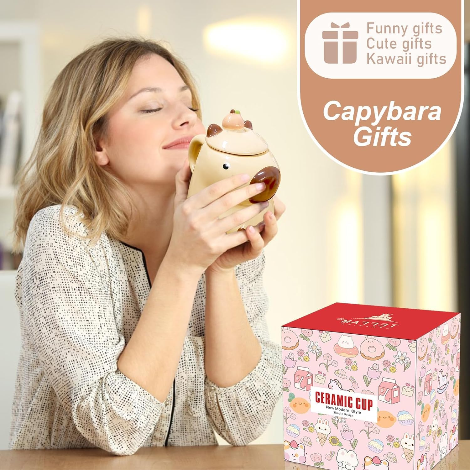 BigNoseDeer Capybara mug is a thoughtful gift idea for her.