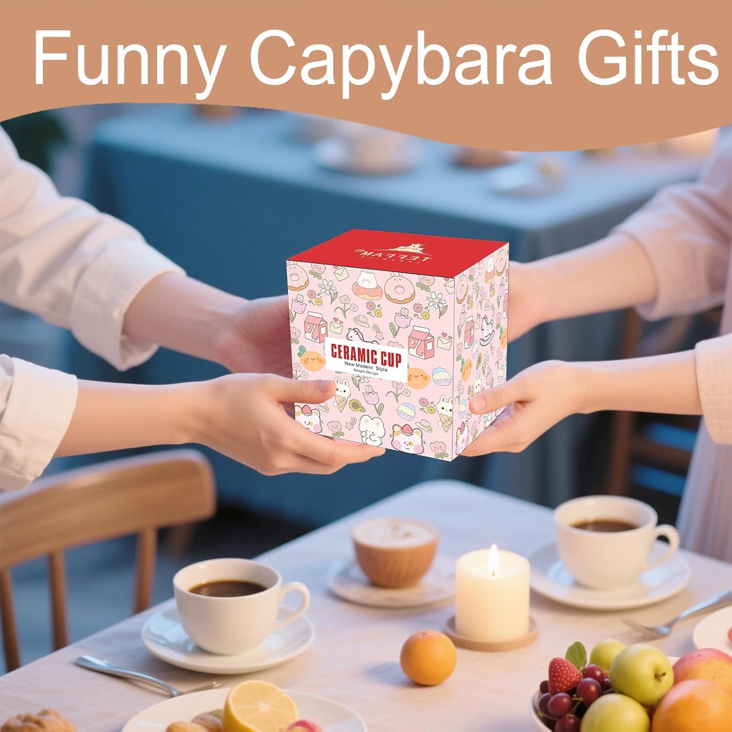 BigNoseDeer Capybara ceramic mug, durable for daily use.