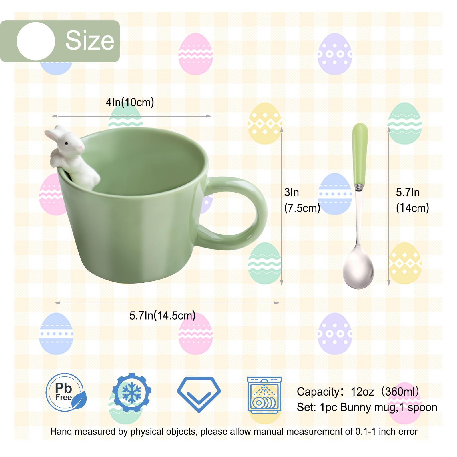 BigNoseDeer ergonomic handle bunny mug easy to hold during tea.