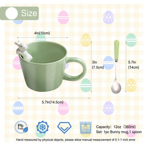 BigNoseDeer ergonomic handle bunny mug easy to hold during tea.