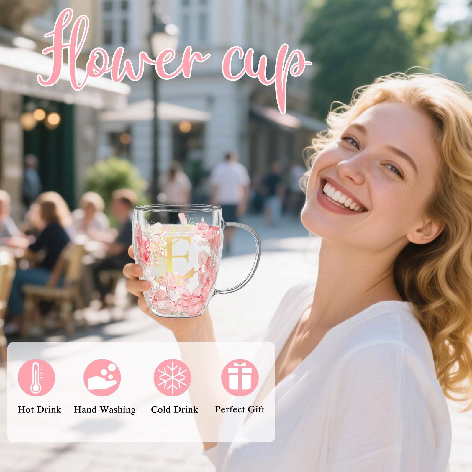 BigNoseDeer monogrammed dried-flowers mug adds personalized charm to daily coffee