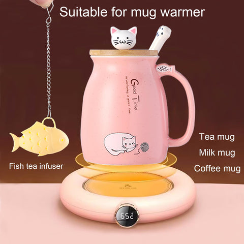 BigNoseDeer fish tea diffuser with stainless steel chain for loose tea