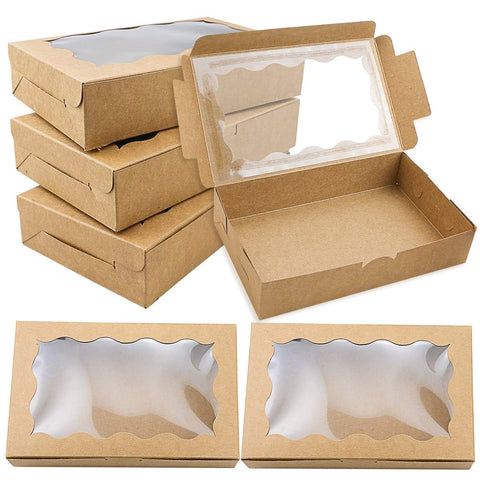 Billioteam small kraft cookie box with clear window for visibility and freshness.