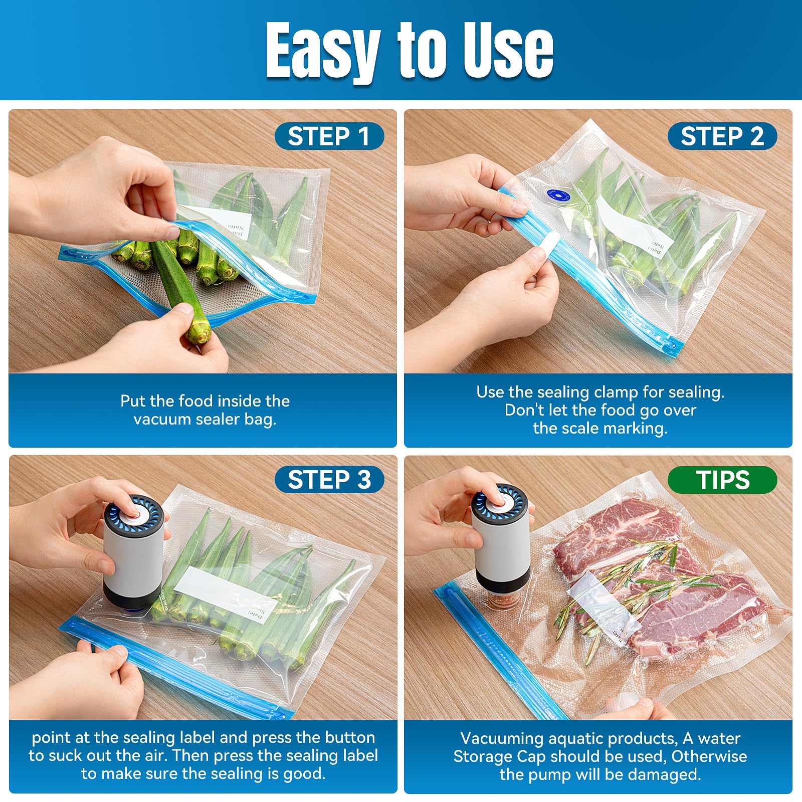 Billty accessories kit with clamps and labels for organized sealing