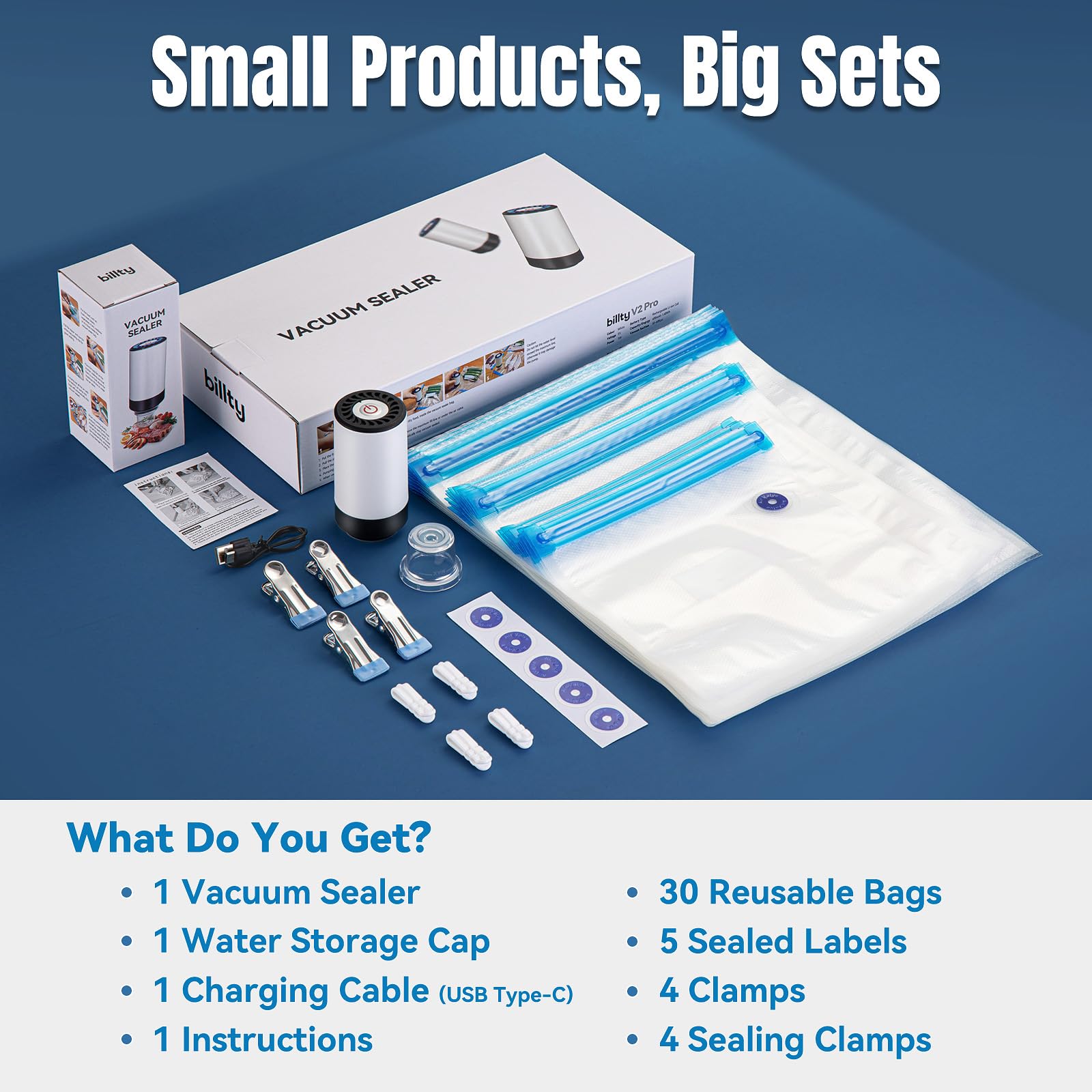 Billty charging cable and water storage cap for travel setup