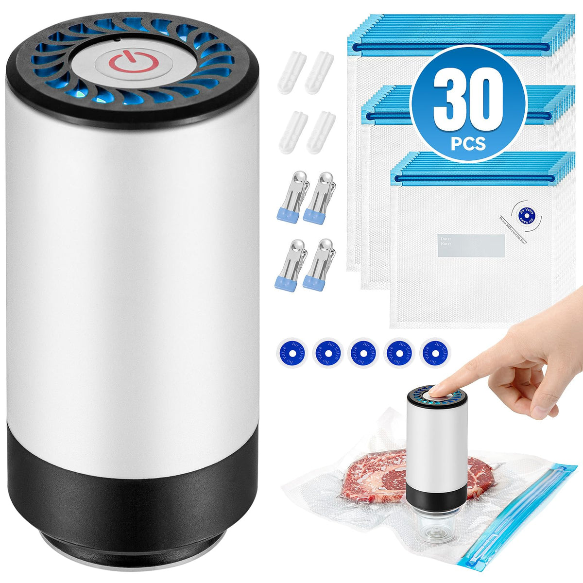 Billty handheld vacuum sealer in compact design for easy storage and travel
