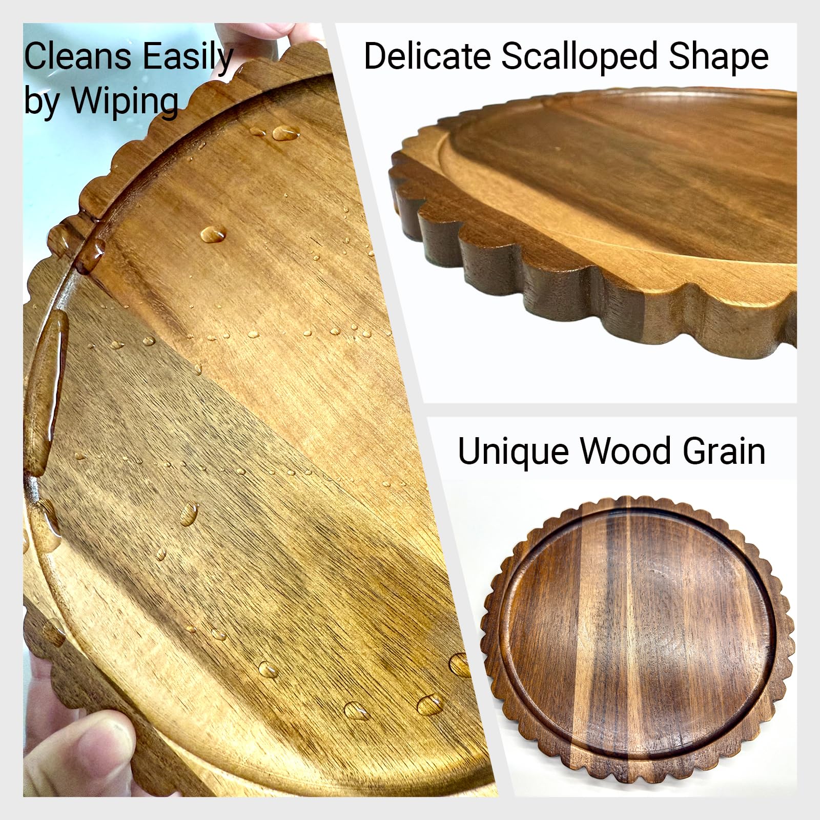 BILYSKEP scalloped-edge tray perfect for decor or display