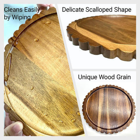 BILYSKEP scalloped-edge tray perfect for decor or display