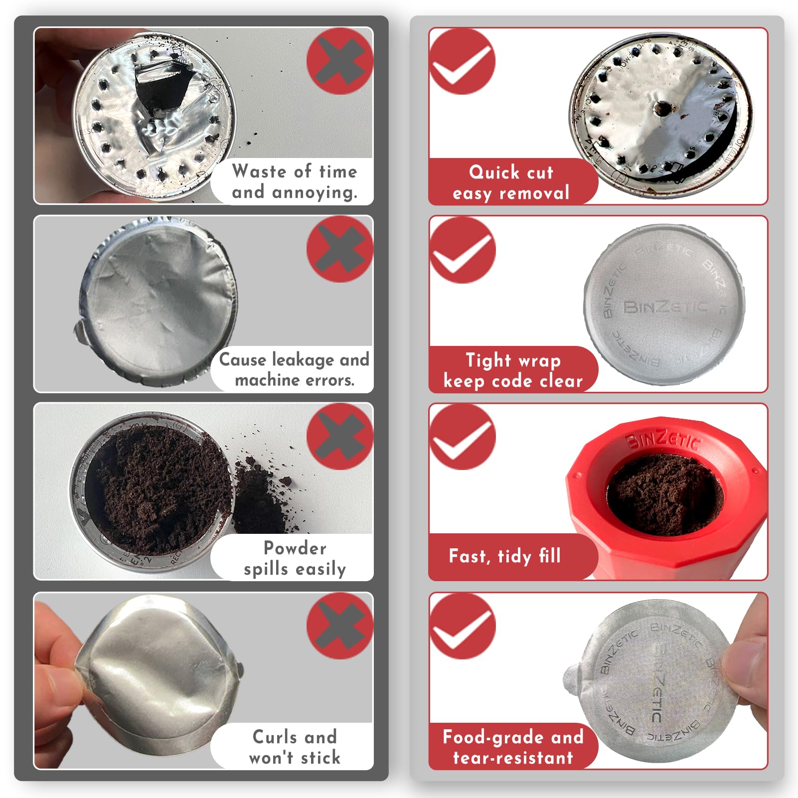 BinZetic Vertuo compatibility supports smooth reuse with Plus, Next, and Vertuo.