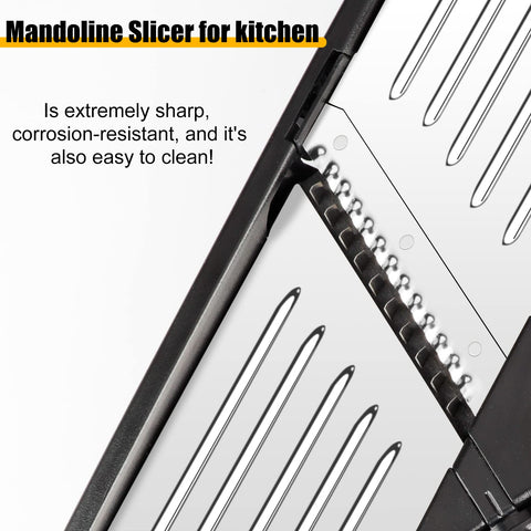 BINGBING Mandoline adjustable thickness knob enables quick, consistent slices.