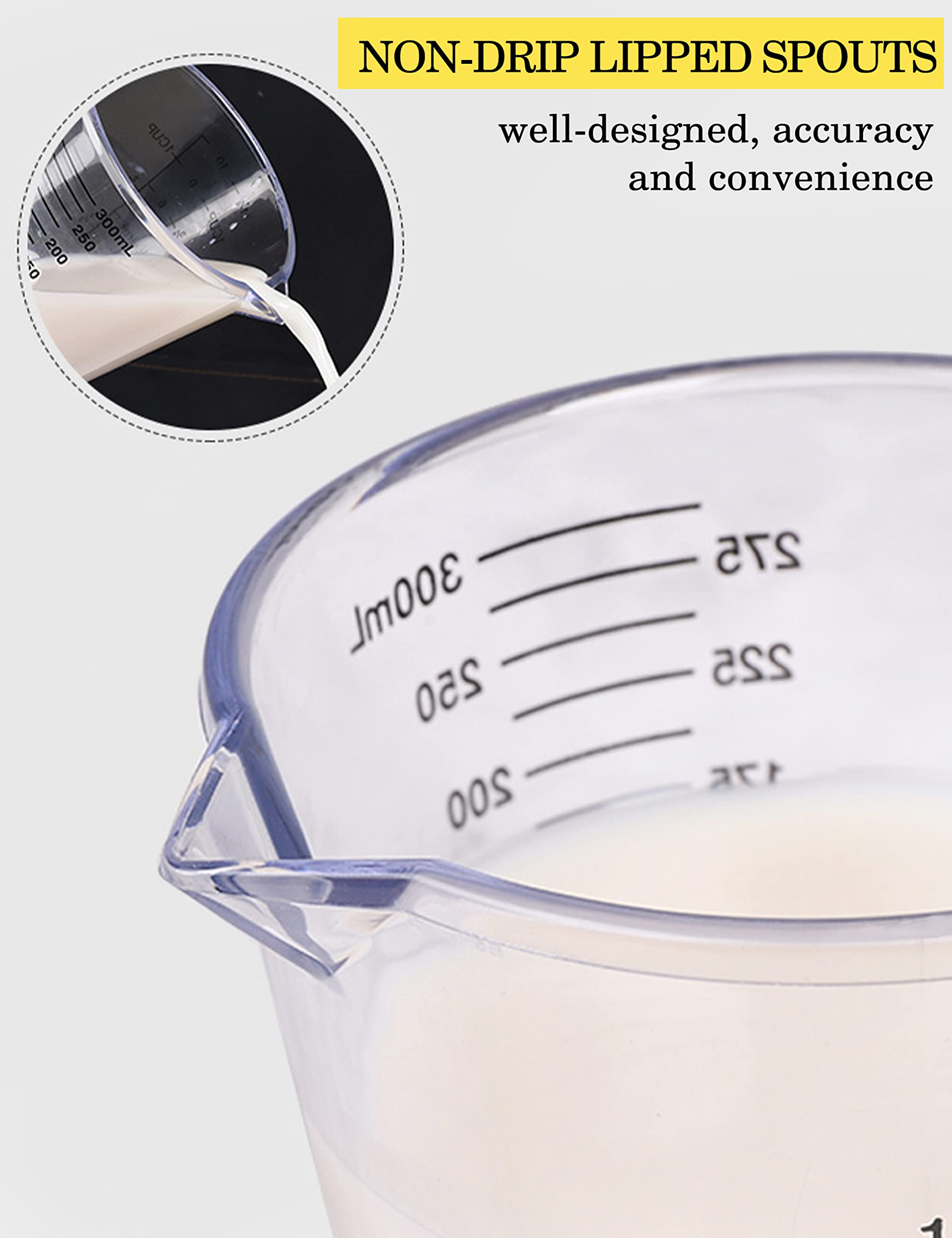 0–80°C temperature range for BINGBING measuring cups, hot and cold use