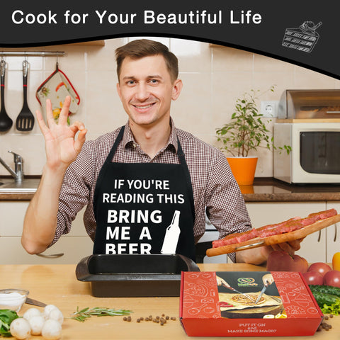 Binggle four roomy pockets keep utensils, recipes, and tools within easy reach